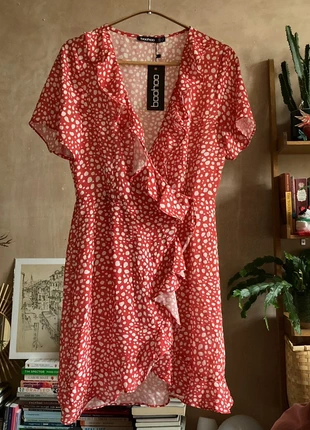 Mottled Wrap Dress 8 /10, brand: Boohoo, condition: New with tags, size: M / UK 12-14, £5.00, £5.95 includes Buyer Protection