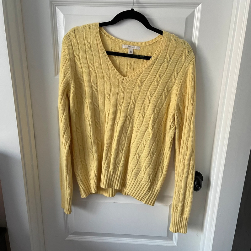 yellow merona cable knit sweater 1