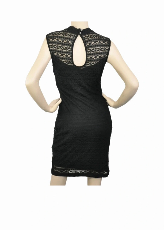 Guess Black Lace Mini Key-whole Overlay
Sleeveless High Neck Sheath Dress 3