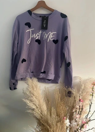 Pull "Just Me" Lila Taille Unique – Neuf avec Étiquette – Motifs Cœurs Noirs, marca: Made In Italy, estado: Novo com etiquetas, tamanho: Tamanho único, €10.00, €11.20 inclui Proteção do Comprador