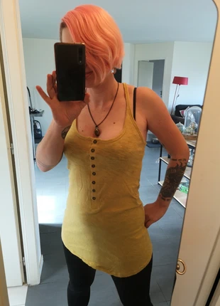 Long débardeur Xdye moutarde, brand: XDYE, condition: Very good, size: L / 40 / 12, €5.00, €5.95 includes Buyer Protection