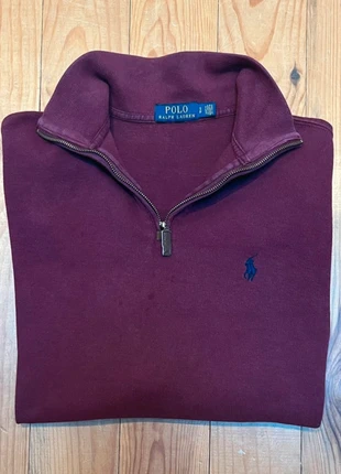 Half Zip col camionneur Ralph Lauren taille S couleur bordeaux très bon état, marca: Ralph Lauren, estado: Muito bom, tamanho: S, €42.50, €45.33 inclui Proteção do Comprador