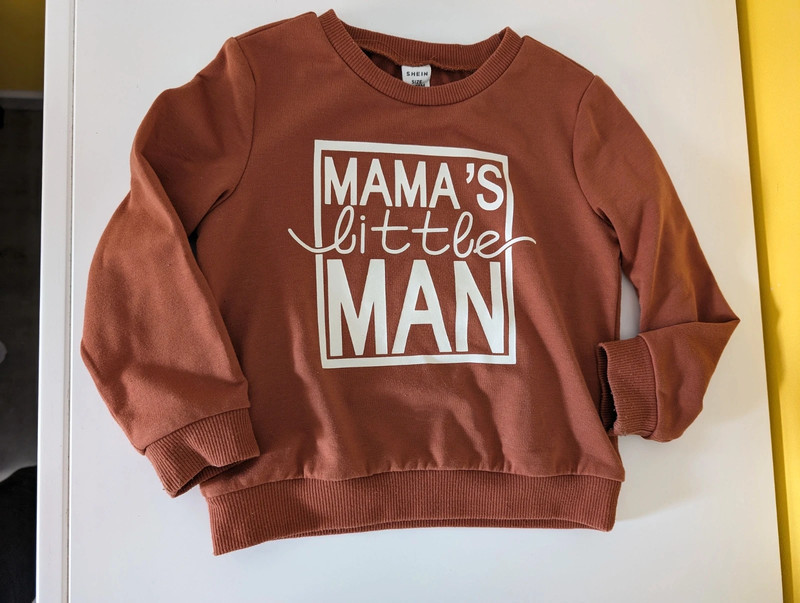Trui Mama's little man bruin maat 86 1