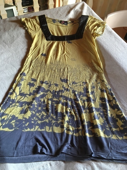 robe Yumi vintage grise et jaune - taille M 2