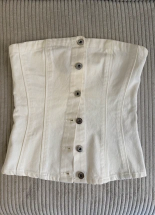 Bustier blanc jean Collusion, marque: Collusion, état: Très bon état, taille: XS / 34 / 6, 12,00 €, 13,30 € Protection acheteurs incluse