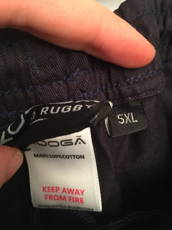 Pantalon court Kooga Rugby en cotton 100% taille 5XL 4