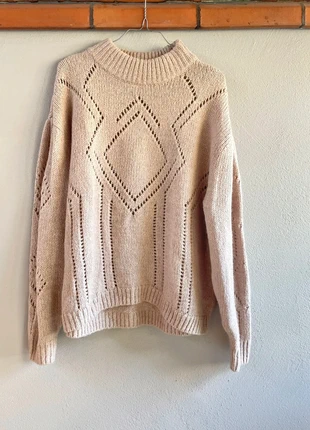 Pullover maglione beige morbido con Motivo Traforato tg D– Cozy Chic Must-Have!, merk: H&M, staat: Heel goed, maat: S / 36 / 8, € 6,99, € 8,04 inclusief Kopersbescherming