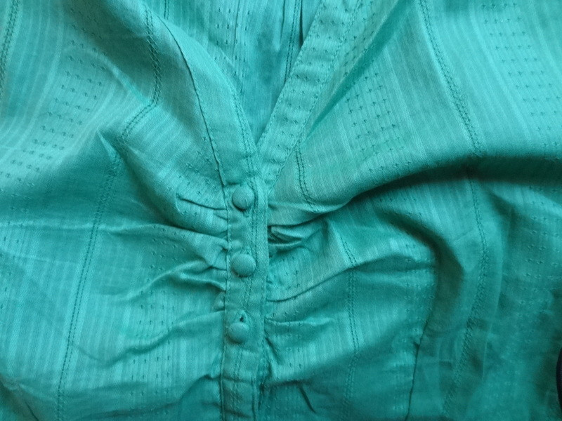 chemisier vert en coton taille M camaieu 4