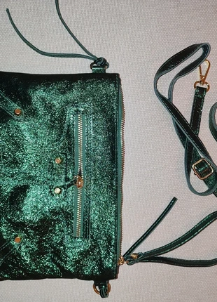 Borsa in pelle metalizzata, marca: Vera Pelle, estado: Nuevo sin etiquetas, 20,00 €, 21,70 € Protección al comprador incluida