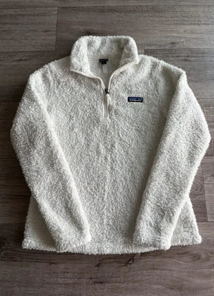 Polaire 1/4 de zip Patagonia blanche sherpa logo brodé en polyester femme - Taille M, marque: Patagonia, état: Très bon état, taille: M / 38 / 10, 40,00 €, 42,70 € Protection acheteurs (Pro) incluse
