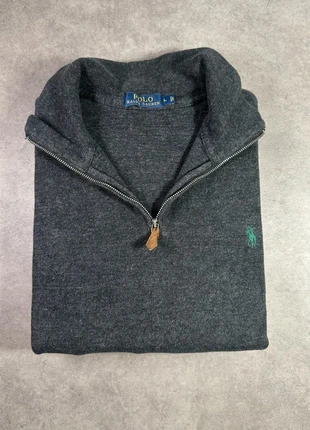 Pull camionneur 1/4 zip Ralph Lauren gris L col montant logo brodé sweater vintage homme casual, marke: Ralph Lauren, zustand: Sehr gut, größe: L, 42,50 €, 45,33 € inklusive Vinted-Käuferschutz