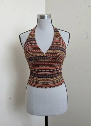 Top dos-nu ethnique à motif jacquard – nouage au cou, marque: golden era, état: Très bon état, taille: M / 38 / 10, 24,00 €, 25,90 € Protection acheteurs incluse