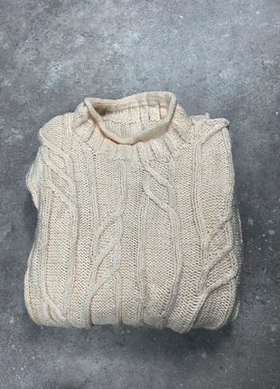 Pull en laine aran wool col roulé couleur blanc/creme, marca: Vintage Dressing, estado: Muito bom, tamanho: XS / 34 / 6, €30.00, €32.20 inclui Proteção do Comprador