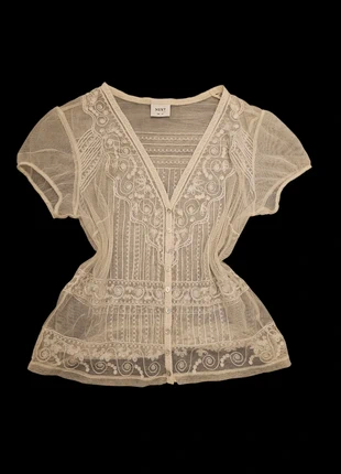 Next vintage embroidered mesh blouse - Y2K / Coquette / Fairycore, brand: Next, condition: Very good, size: M / UK 12-14, £15.00, £16.45 includes Buyer Protection