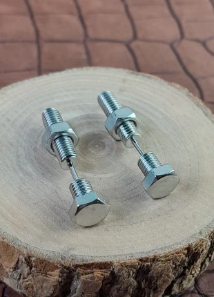 Paire de boucles d'oreilles écrou boulon En acier inoxydable, brand: Punk, condizioni: Nuovo senza cartellino, €7.00, €8.05 include la Protezione acquisti Pro