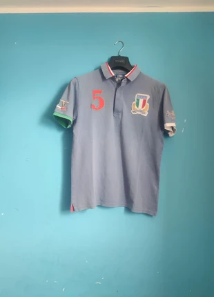 Polo Federazione Italiana Rugby azzurra in cotone, marke: federazione italiana rugby, zustand: Gut, größe: L, 10,00 €, 11,20 € inklusive Vinted-Käuferschutz