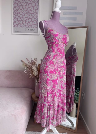 🩷 Fairycore fucsia paisley midi dress – vintage magic, marca: Vintage Dressing, estado: Nuevo sin etiquetas, tamaño: S / 36 / 8, 19,50 €, 21,18 € Protección al comprador incluida