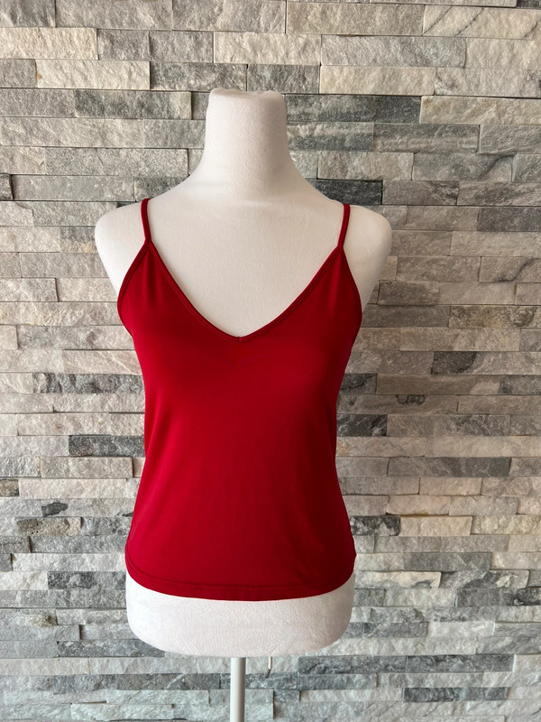 Express Red Tank Top V neck 1