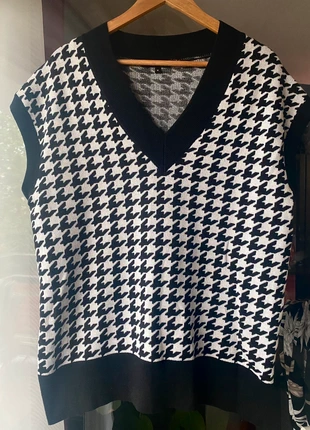 Gilet sans manches noir et blanc à motif pied-de-poule, taille M, Next, etat parfait, marke: Next, zustand: Sehr gut, größe: M / 38 / 10, 3,50 €, 4,38 € inklusive Vinted-Käuferschutz
