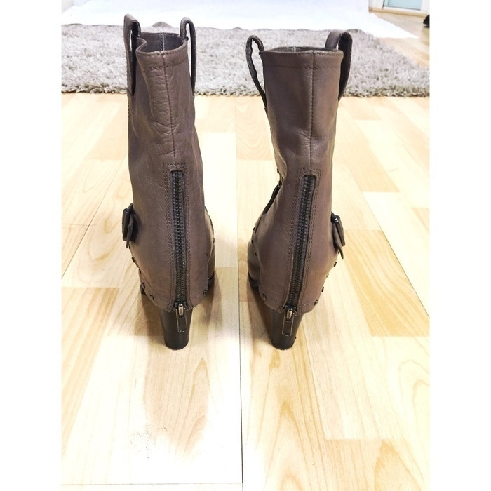 Bottines cuir taupe 4