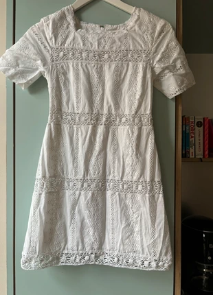 Antique vintage crochet lace eyelet white bohemian Edwardian mini dress, marca: Vintage Dressing, estado: Muy bueno, tamaño: XS / 34 / 6, 235,00 €, 247,45 € Protección al comprador incluida