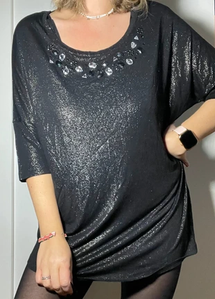 Blouse femme pailletée taille 46 ou 48 noire / Kiabi, marque: Kiabi, état: Très bon état, taille: 4XL / 48 / 20, 5,00 €, 5,95 € Protection acheteurs (Pro) incluse