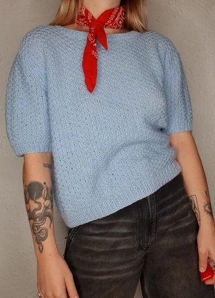 Pull chic sans manches vintage preppy bleu ciel – hiver, tendance, taille 38, brand: Vintage Dressing, condition: Very good, size: M / 38 / 10, €19.00, €20.65 includes Buyer Protection