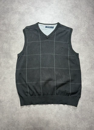 Pull sans manches Nautica gris/noir - Logo brodé - 100% coton - Taille M, marca: Nautica, estado: Muito bom, tamanho: M, €10.00, €11.20 inclui Proteção do Comprador