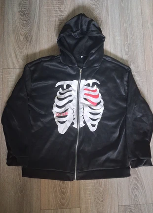 Zip-Up y2k Skeleton Noir/Blanc, marca: y2k, estado: Muito bom, tamanho: M, €10.00, €11.20 inclui Proteção do Comprador