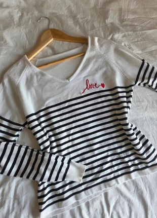 Pull marinière rayé Love brodé, estado: Muito bom, tamanho: M / 38 / 10, €10.00, €11.20 inclui Proteção do Comprador
