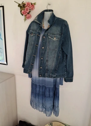 Set vestito piu giacca in jeans, marque: Made In Italy, état: Très bon état, taille: XXXL / 46 / 18, 14,00 €, 15,40 € Protection acheteurs incluse