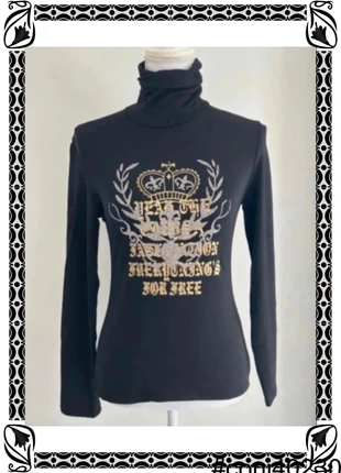 Sous-pull Noir Imprimé Couronne 👑 Taille 36 , merk: Inconnu, staat: Heel goed, maat: S / 36 / 8, € 6,00, € 7,00 inclusief Kopersbescherming Pro