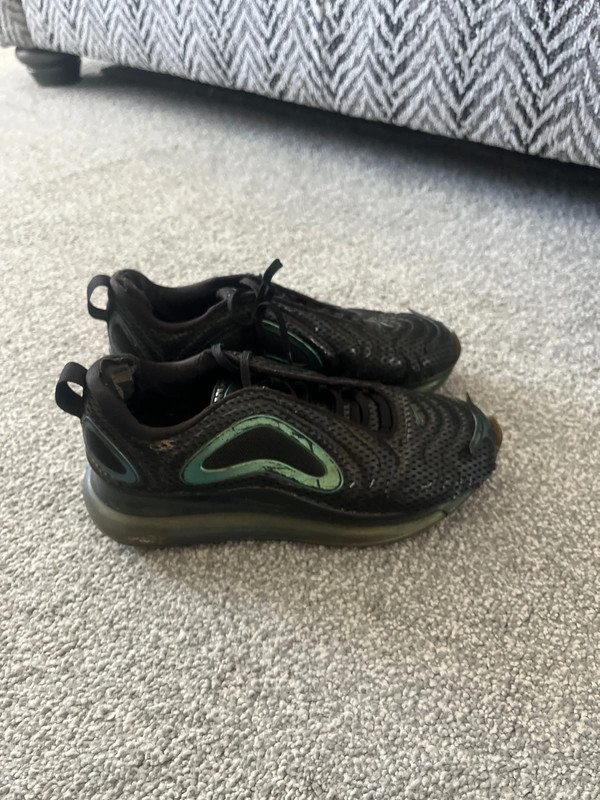 Black and green Nike 720s