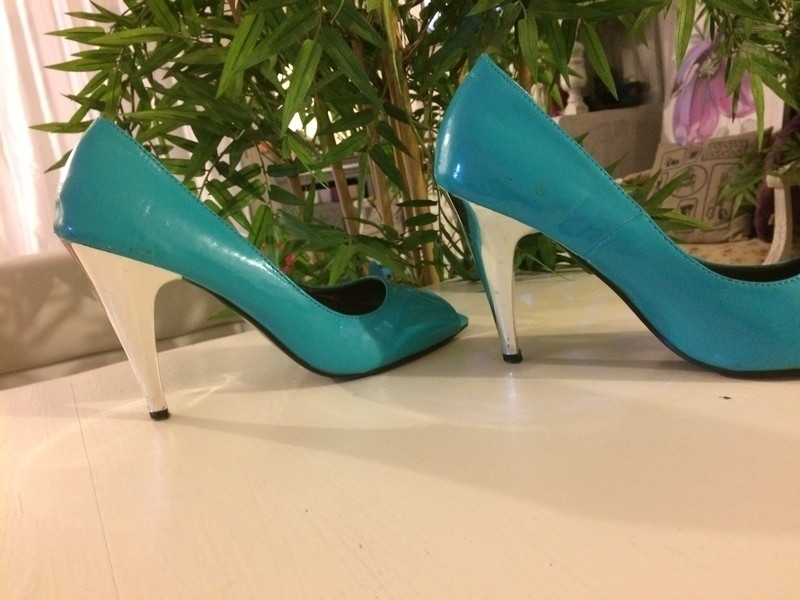 chaussure à talon bleu turquoise 2