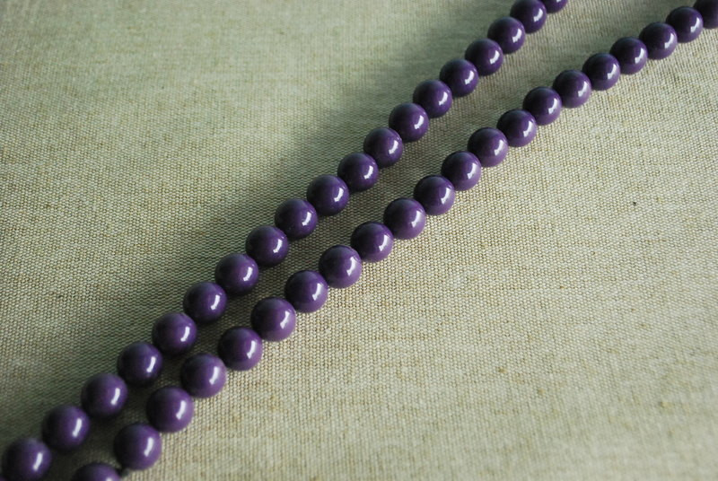 Long collier / sautoir de perles violettes style bohème 2