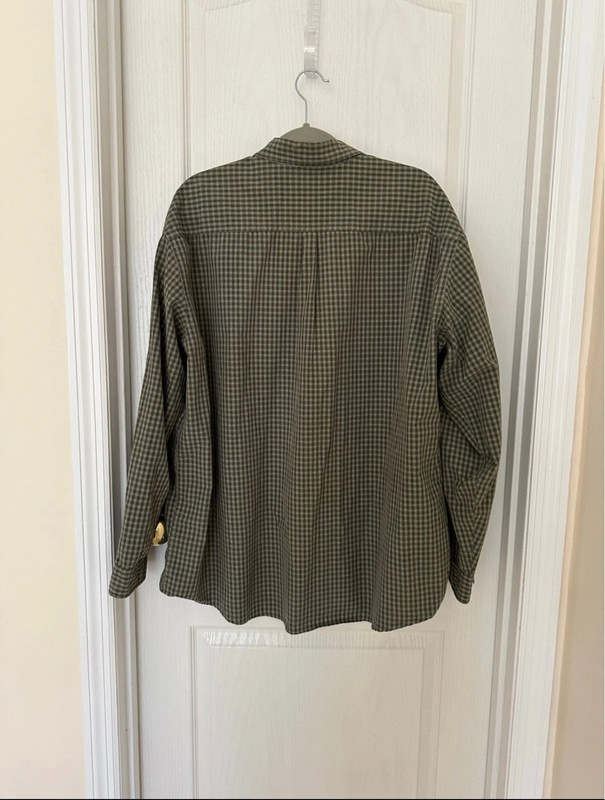 2 of L.L.Bean Men’s Cotton Green Checkered Shirt Traditional Fit, Sz XL 3