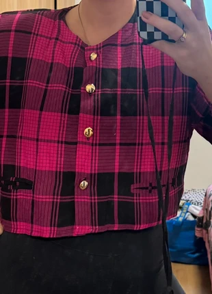 Casaco quadrados fúcsia, marque: Vintage, état: Très bon état, taille: L / 40 / 12, 15,00 €, 16,45 € Protection acheteurs incluse