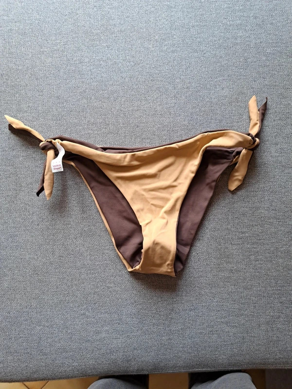 Maillot de bain / bikini réversible marron / beige en M 5