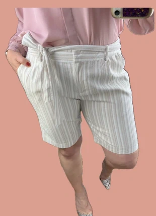 Short femme en coton rayé à ceinture T.44 FR (XXL), condition: Very good, size: XXL / 44 / 16, €14.90, €16.35 includes Buyer Protection Pro