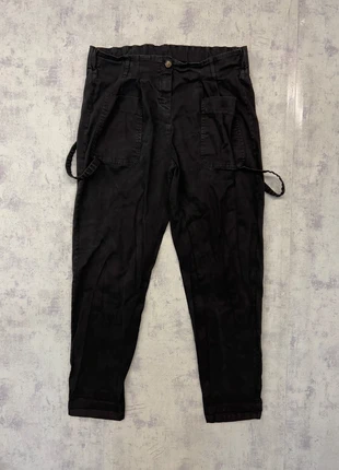 Pantaloni neri cargo donna con cinturini laterali – taglia M, marca: LE STREGHE, estado: Muito bom, tamanho: M / 38 / 10, €10.00, €11.20 inclui Proteção do Comprador