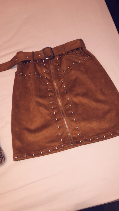 Jupe daim marron clearance