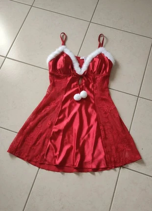 Nuisette rouge satin et dentelle, brand: Merry Glow, condition: Very good, size: M / 38 / 10, €55.90, €59.40 includes Buyer Protection