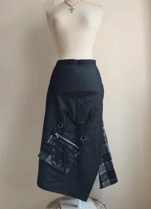 Jupe vintage asymétrique lacets carreaux y2k, marque: y2k, état: Très bon état, taille: S / 36 / 8, 20,00 €, 21,70 € Protection acheteurs incluse