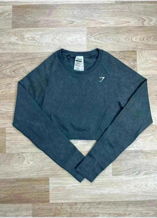 Gymshark haut Crop top vert kaki manches longues Vital Seamless long sleeve Taille M #CS6, brand: Gymshark, condition: Very good, size: M / 38 / 10, €13.00, €14.35 includes Buyer Protection