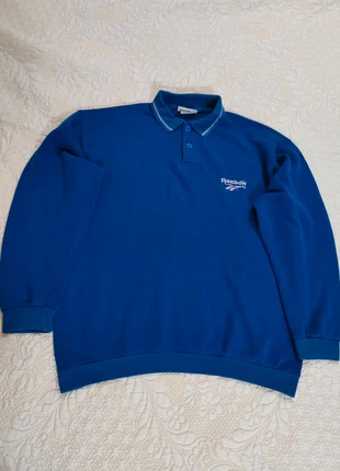 Reebok Polo Sweatshirt Vintage 90s, Made in Italy, Blue Logo Spellout, Sz L, brand: Reebok, condizioni: Ottime, taglia: L, €15.00, €16.45 include la Protezione acquisti