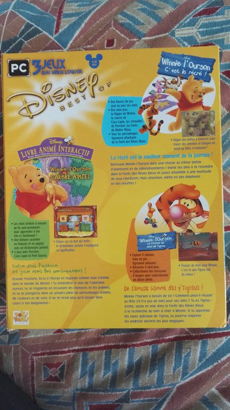 DVD-Rom PC Disney 3 jeux Winnie l'Ourson :C'est la récré/L'arbre à miel/La chasse au miel de Tigrou 2