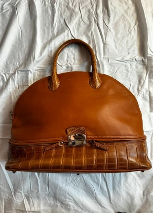 Sac à main vintage en cuir marron à double compartiment, marca: Vintage, estado: Muy bueno, 35,00 €, 37,45 € Protección al comprador incluida