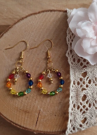 Boucles d'oreilles 7 chakras "Circles" doré , brand: Fait Main, condition: New without tags, €5.00, €5.95 includes Buyer Protection