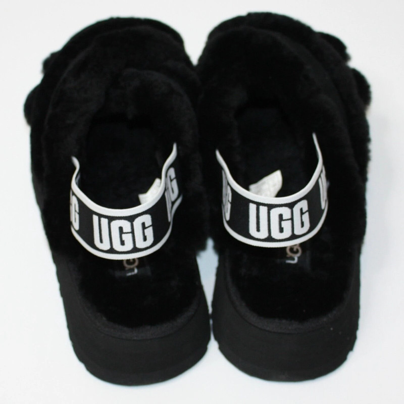 UGG Women's Disco Cross Genuine Shearling Slides in Black size 9 New in Box 5