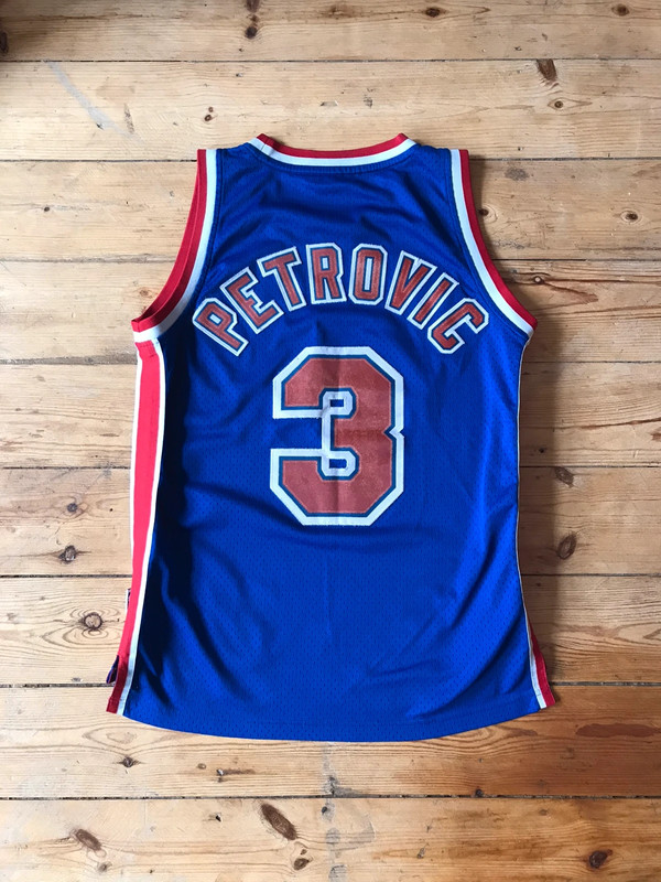 Official Rare Vintage Adidas Hardwood Classics NBA Basketball Jersey Adidas  Petrovic Nets